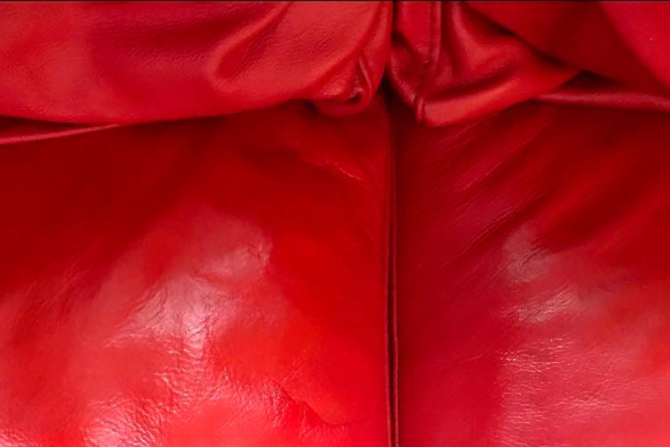 red leather sofa after repair